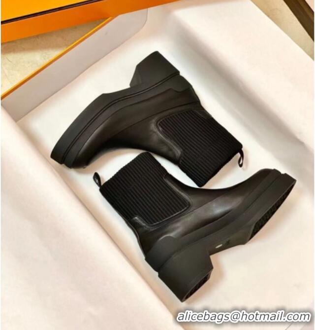 Grade Quality Hermes Calfskin Ankle Boot 1207062 Black