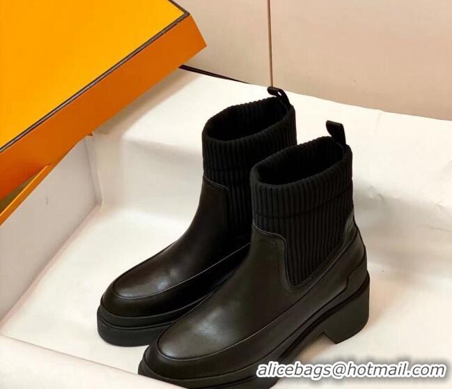 Grade Quality Hermes Calfskin Ankle Boot 1207062 Black