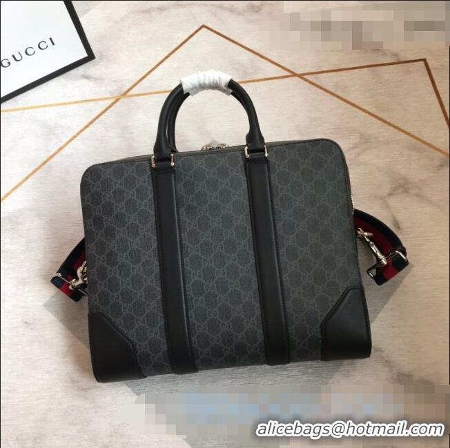 Top Grade Gucci Men's GG Black Briefcase 474135