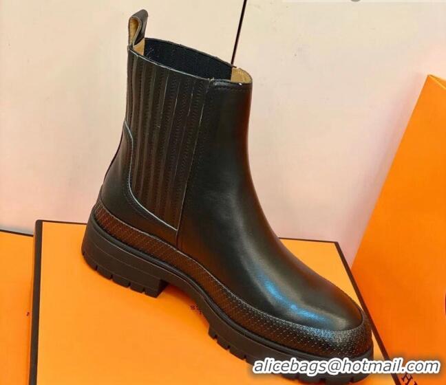 Best Quality Hermes Calfskin Ankle Boot 207064 Black