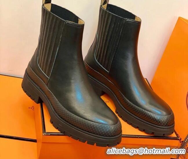 Best Quality Hermes Calfskin Ankle Boot 207064 Black