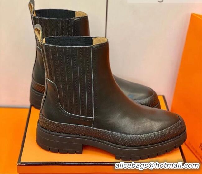 Best Quality Hermes Calfskin Ankle Boot 207064 Black