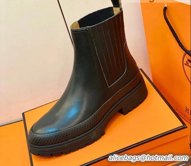 Best Quality Hermes Calfskin Ankle Boot 207064 Black