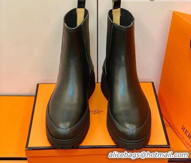 Best Quality Hermes Calfskin Ankle Boot 207064 Black