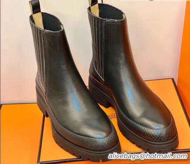 Best Quality Hermes Calfskin Ankle Boot 207064 Black