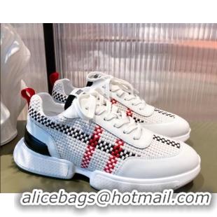 Luxurious Hermes Men's Woven Sneakers 011318 White