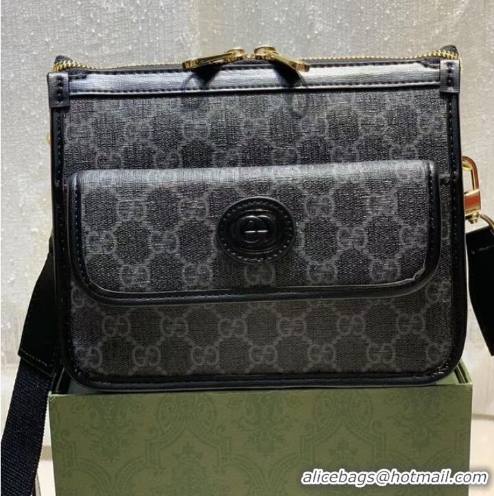 Unique Style Gucci Messenger bag with Interlocking G 674164 black