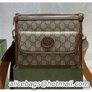 Luxurious Gucci Messenger bag with Interlocking G 674164 brown