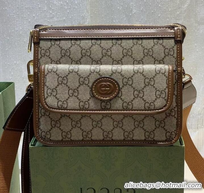 Luxurious Gucci Messenger bag with Interlocking G 674164 brown