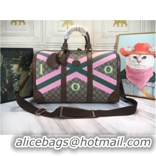 Top Quality Gucci GG carnation print duffle bag 681133 brown