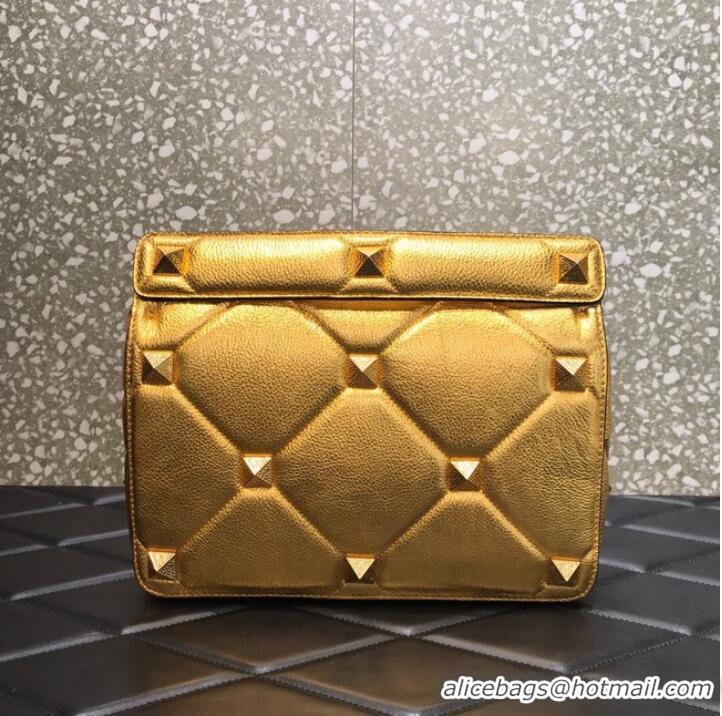 Inexpensive VALENTINO GARAVANI Grained Calfskin Shoulder Bag 2B0I60 gold