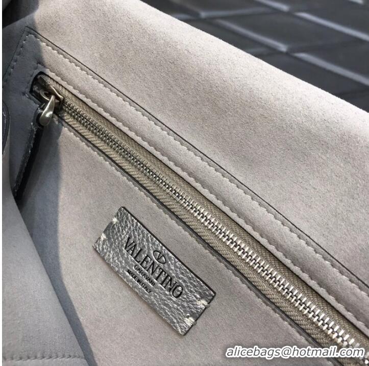 Well Crafted VALENTINO GARAVANI Grained Calfskin Shoulder Bag 2B0I60 silver