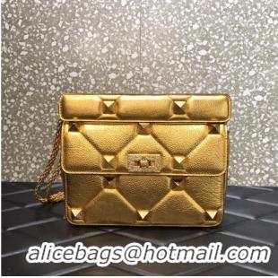 Discount VALENTINO GARAVANI Grained Calfskin Shoulder Bag 2B0I59 gold