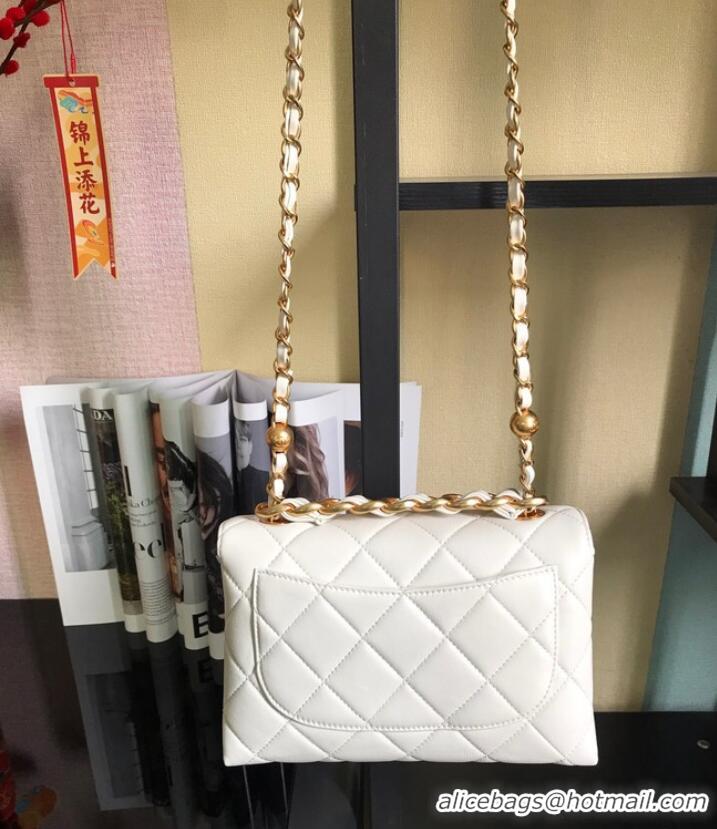 Pretty Style Chanel Flap Lambskin Shoulder Bag AS3011 white