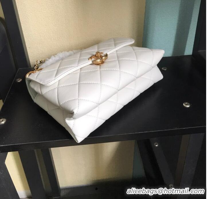 Pretty Style Chanel Flap Lambskin Shoulder Bag AS3011 white