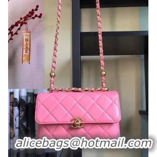 Original Cheap Chanel Flap Lambskin Shoulder Bag AS3011 pink