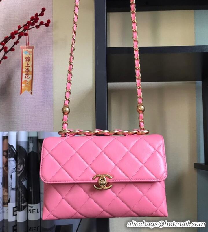 Original Cheap Chanel Flap Lambskin Shoulder Bag AS3011 pink