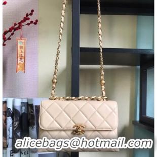 Good Product Chanel Flap Lambskin Shoulder Bag AS3011 cream