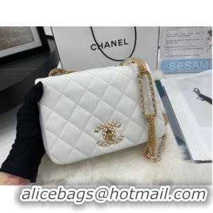 Latest Style Chanel Flap Lambskin Shoulder Bag AS2975 white