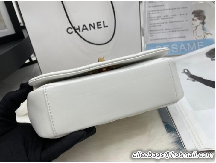 Latest Style Chanel Flap Lambskin Shoulder Bag AS2975 white