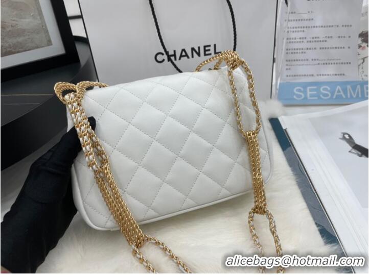 Latest Style Chanel Flap Lambskin Shoulder Bag AS2975 white