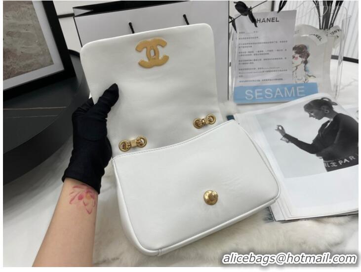 Latest Style Chanel Flap Lambskin Shoulder Bag AS2975 white