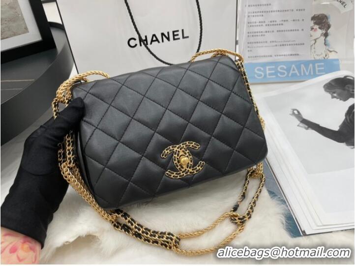 Good Quality Chanel Flap Lambskin Shoulder Bag AS2975 black