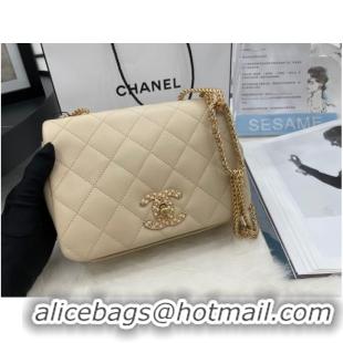 Modern Classic Chanel Flap Lambskin Shoulder Bag AS2975 cream