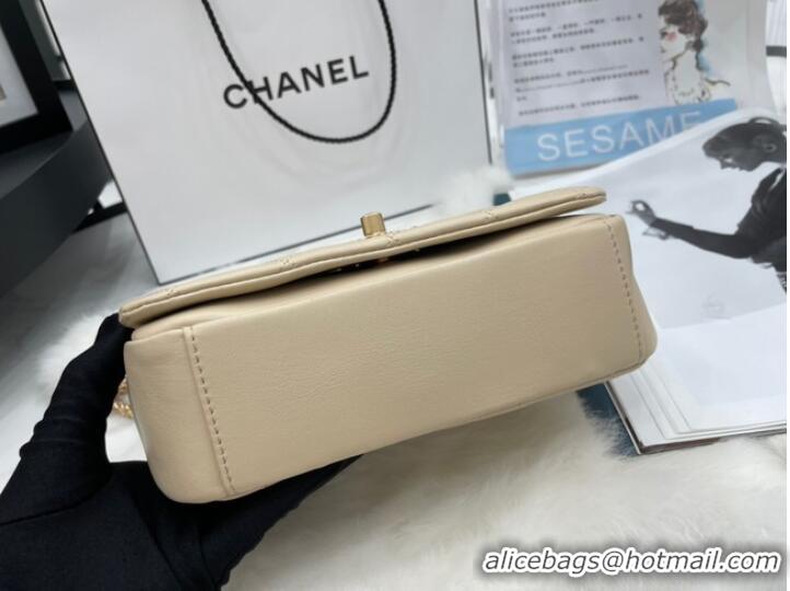 Modern Classic Chanel Flap Lambskin Shoulder Bag AS2975 cream