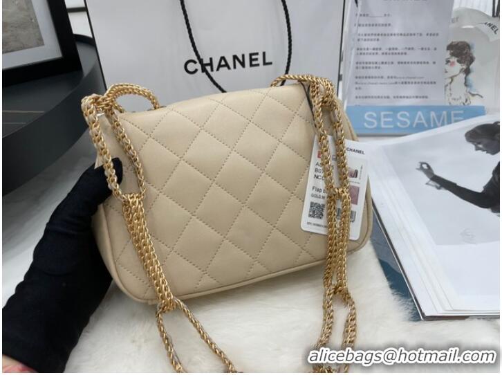 Modern Classic Chanel Flap Lambskin Shoulder Bag AS2975 cream