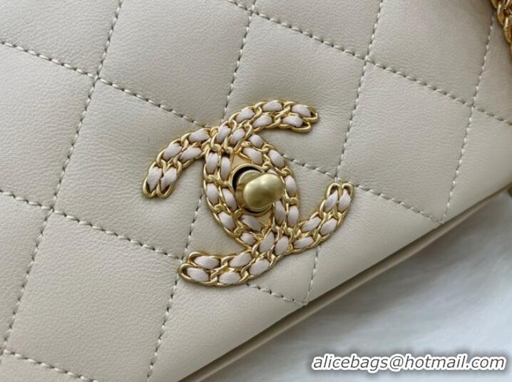 Modern Classic Chanel Flap Lambskin Shoulder Bag AS2975 cream