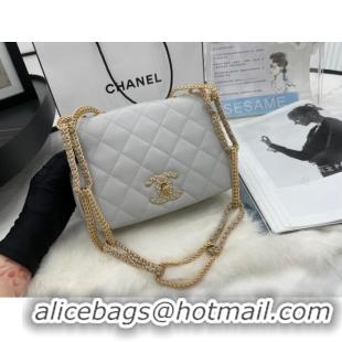 Modern Classic Chanel Flap Lambskin Shoulder Bag AS2975 light gray