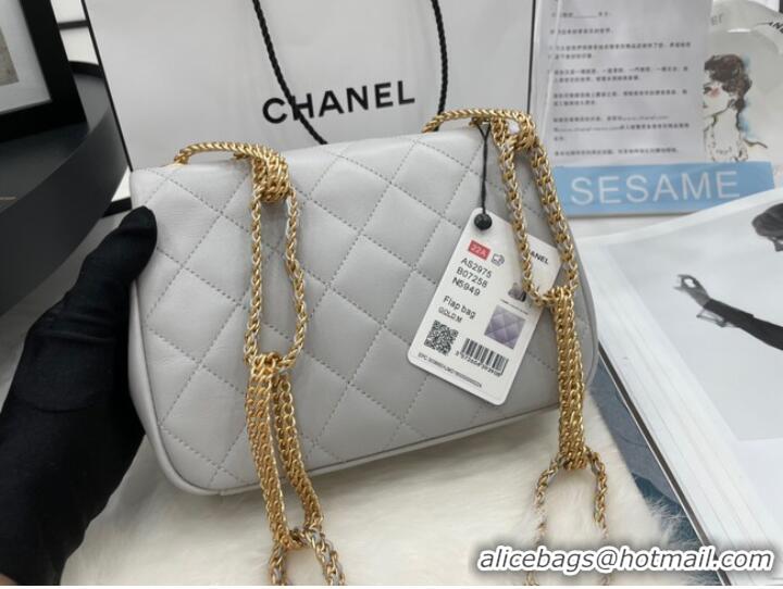 Modern Classic Chanel Flap Lambskin Shoulder Bag AS2975 light gray