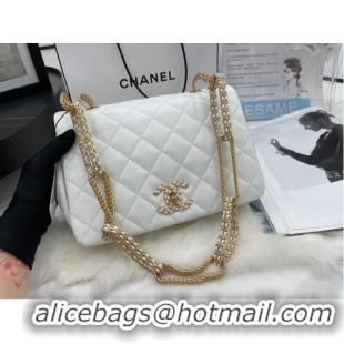 Well Crafted Chanel Flap Lambskin Shoulder Bag AS2976 white