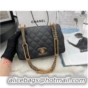 Most Popular Chanel Flap Lambskin Shoulder Bag AS2976 black