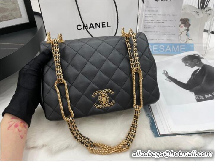 Most Popular Chanel Flap Lambskin Shoulder Bag AS2976 black