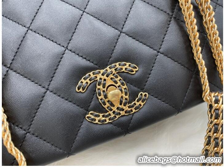 Most Popular Chanel Flap Lambskin Shoulder Bag AS2976 black