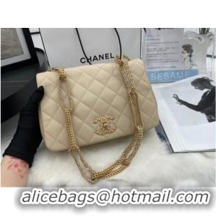 Particularly Recommended Chanel Flap Lambskin Shoulder Bag AS2976 cream