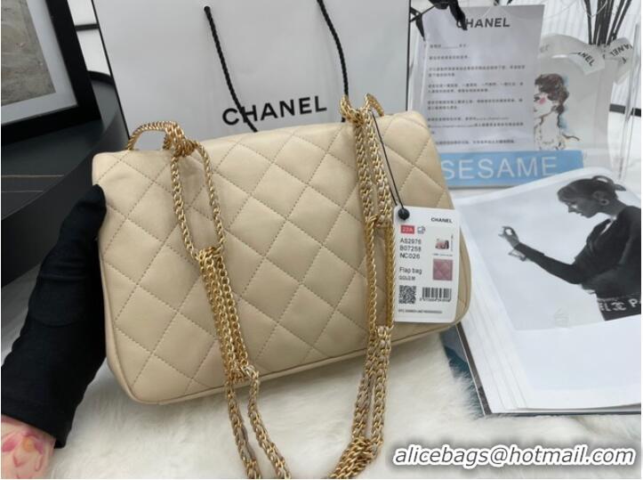 Particularly Recommended Chanel Flap Lambskin Shoulder Bag AS2976 cream