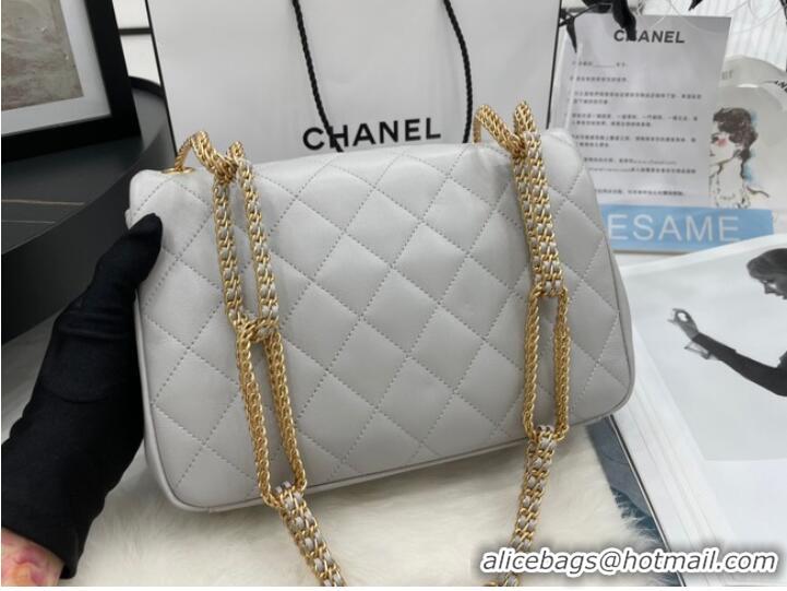 Fashion Discount Chanel Flap Lambskin Shoulder Bag AS2976 light gray