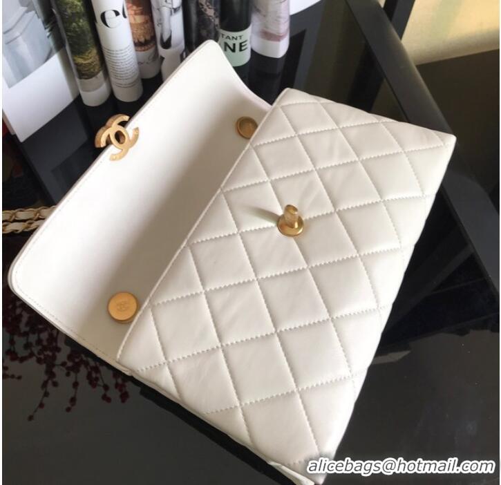 Good Product Chanel Flap Lambskin Shoulder Bag AS1267 White