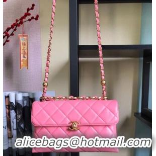 Shop Grade Chanel Flap Lambskin Shoulder Bag AS1267 Pink