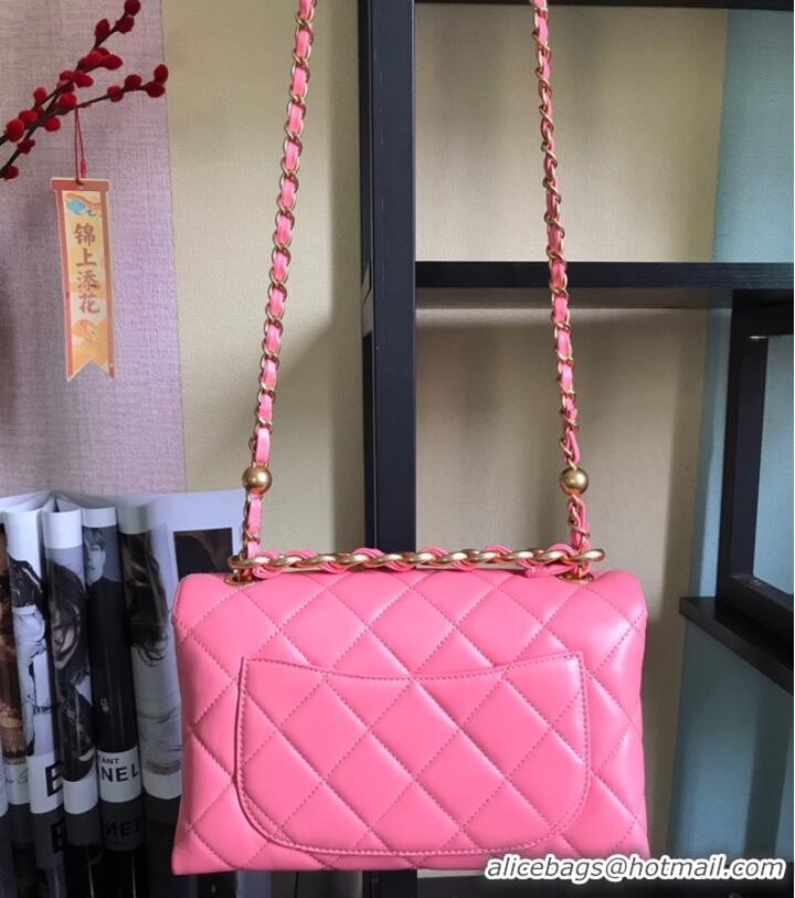 Shop Grade Chanel Flap Lambskin Shoulder Bag AS1267 Pink