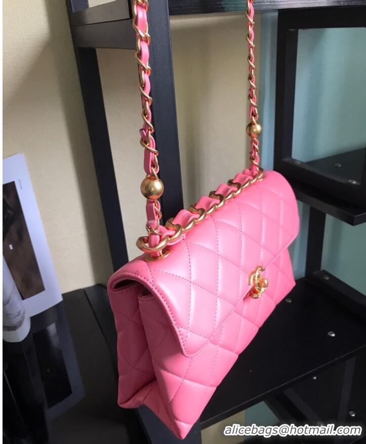 Shop Grade Chanel Flap Lambskin Shoulder Bag AS1267 Pink