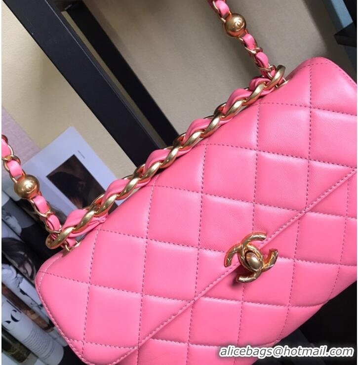 Shop Grade Chanel Flap Lambskin Shoulder Bag AS1267 Pink