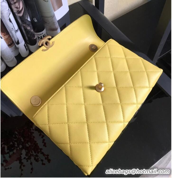 Low Cost Chanel Flap Lambskin Shoulder Bag AS1267 yellow