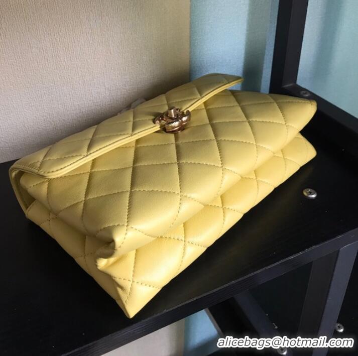 Low Cost Chanel Flap Lambskin Shoulder Bag AS1267 yellow