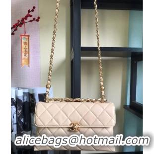 Unique Discount Chanel Flap Lambskin Shoulder Bag AS1267 cream