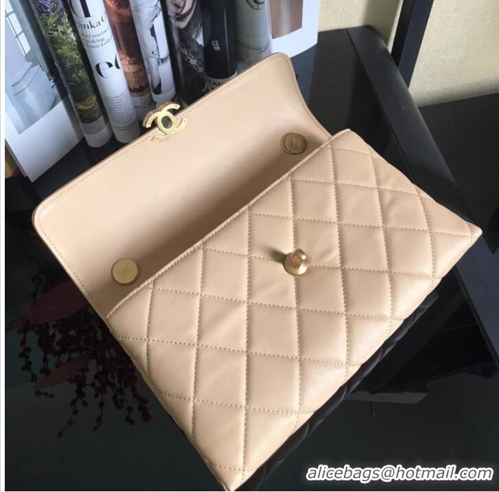 Unique Discount Chanel Flap Lambskin Shoulder Bag AS1267 cream