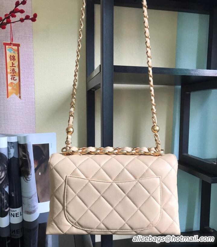 Unique Discount Chanel Flap Lambskin Shoulder Bag AS1267 cream